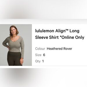 lululemon athletica Align Long Sleeve Shirt - Heathered Rover